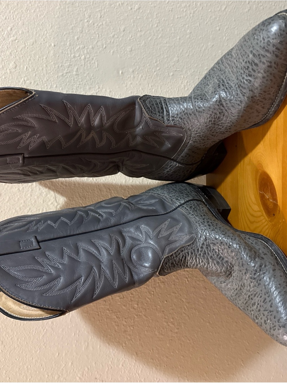 Palomino Men's Grey Western Cowboy Boots - Classic Embroidered Shaft - Picture 13 of 13
